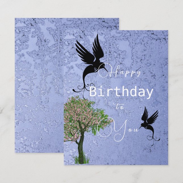 Bird's birthday  card (Front/Back)
