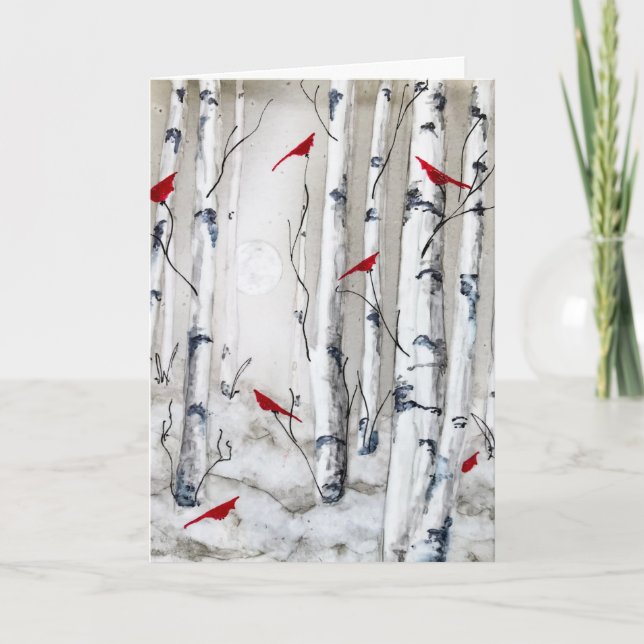 Birds Blank Folded Greeting Card (Front)