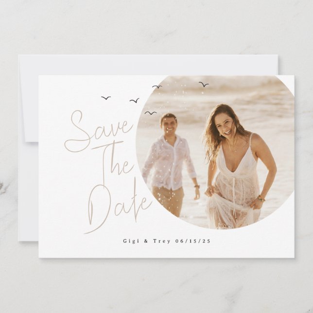 Birds & Breezy Save The Date Card (Front)