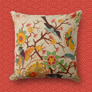 Birds & Butterflies Throw Pillow