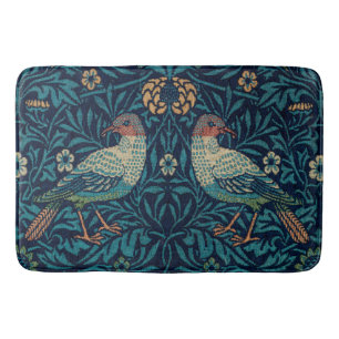 "Birds" by William Morris Blue Pattern Bath Mat
