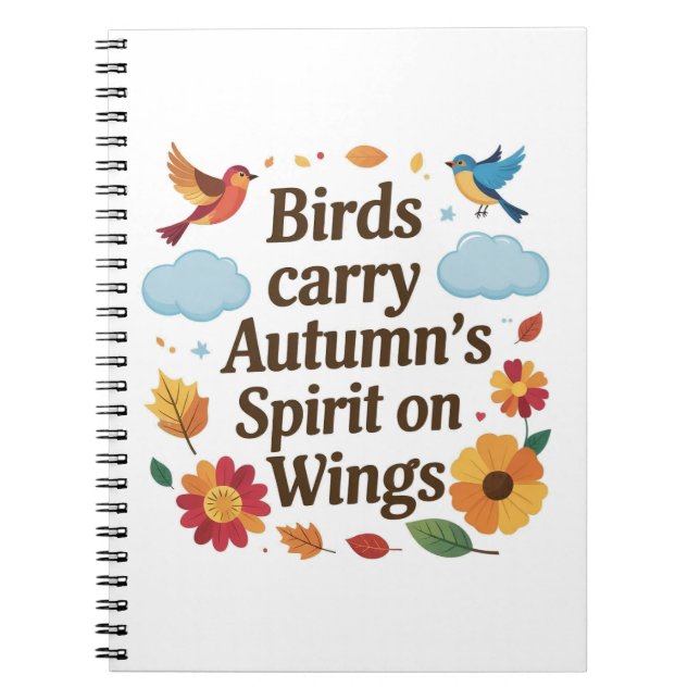 Birds Carry Autumn’s Spirit on Wings Notebook (Front)