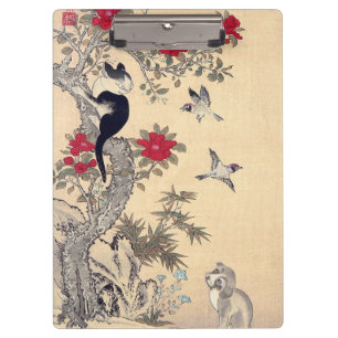 Birds, Cat and Dog, Itō Jakuchū Clipboard