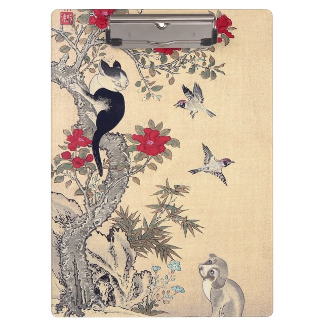 Birds, Cat and Dog, Itō Jakuchū Clipboard (Front)