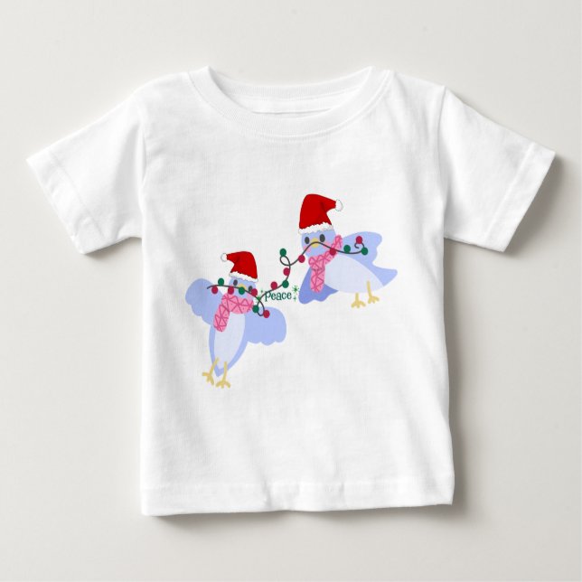 Birds & Christmas Lights Baby Jersey  T-Shirt (Front)