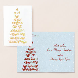 Birds Christmas Tree Foil Card