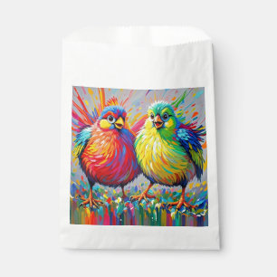 Birds colourful art abstract fat giant cute funny favour bag