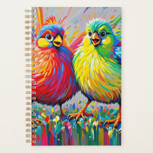 Birds colourful art abstract fat giant cute funny  planner