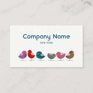 Birds Company Colourful Fashion Kids Cute Cartoon Business Card
