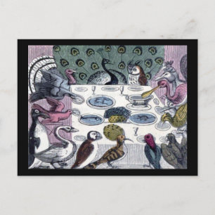 Birds Dinner Party Postcard