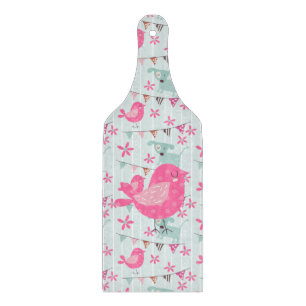 Birds, Dogs, Banners, Flowers Cutting Board