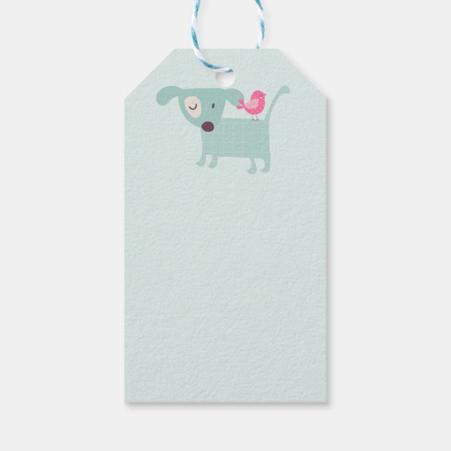 Birds, Dogs, Banners, Flowers Gift Tags (Back)
