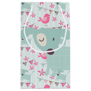 Birds, Dogs, Banners, Flowers Small Gift Bag