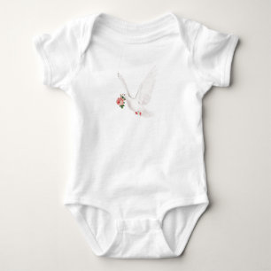 Birds,dove,flowers,peace,love,new beginning. baby bodysuit