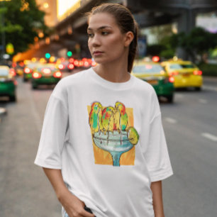 Birds Drinking Margarita Drink T-Shirt