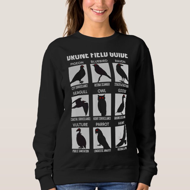 Birds Drone Field Guide They Arent Real  Conspirac Sweatshirt (Front)