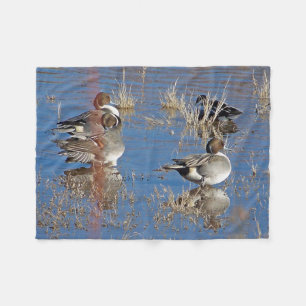Birds Ducks Animals Pond Fleece Blanket