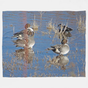 Birds Ducks Animals Pond Fleece Blanket