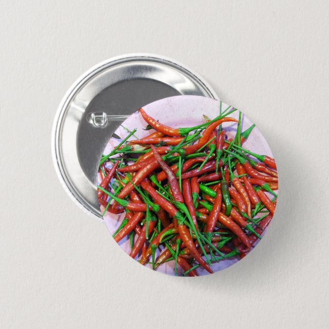 Bird's Eye Chilli Peppers 6 Cm Round Badge (Front & Back)