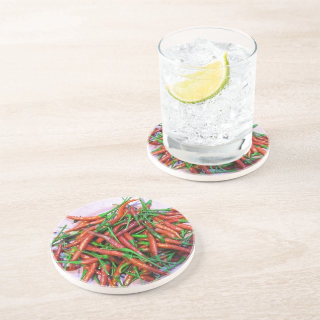 Bird's Eye Chilli Peppers Coaster (Side)