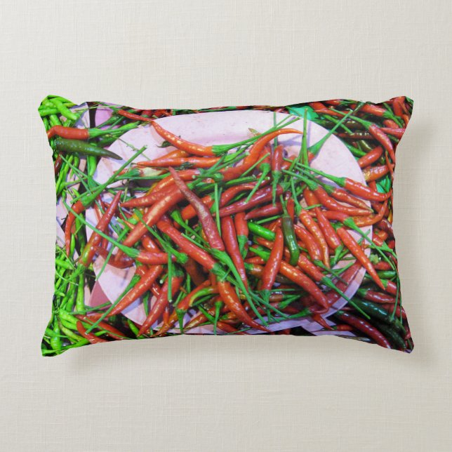 Bird's Eye Chilli Peppers Decorative Cushion (Front)