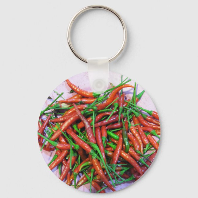 Bird's Eye Chilli Peppers Key Ring (Front)