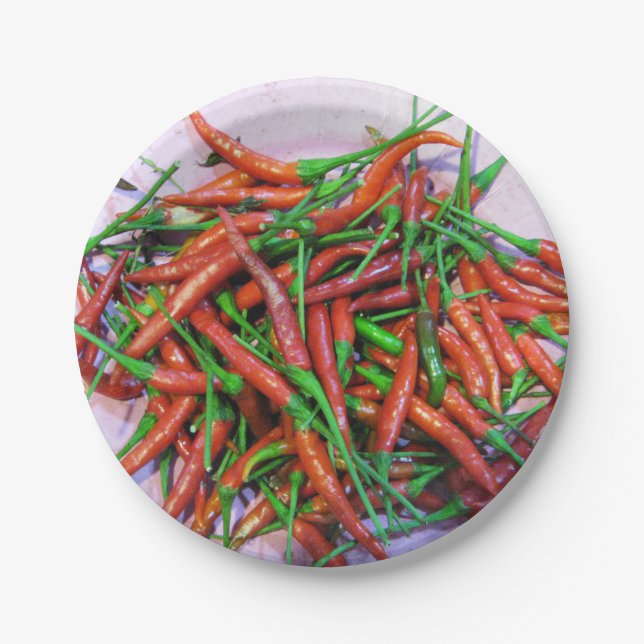 Bird's Eye Chilli Peppers Paper Plate (Front)