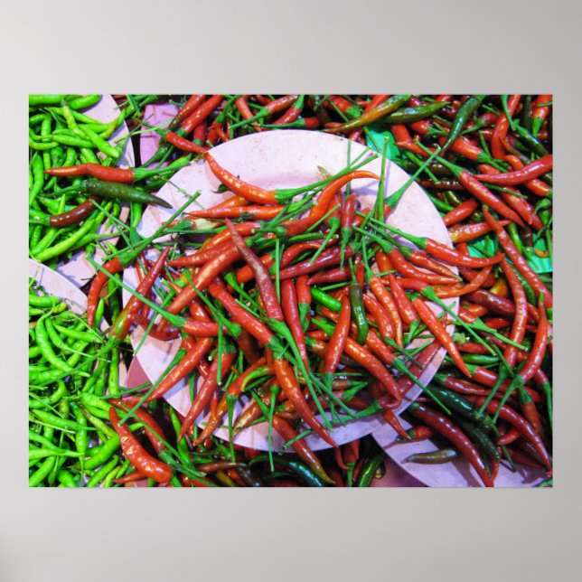Bird's Eye Chilli Peppers Poster (Front)