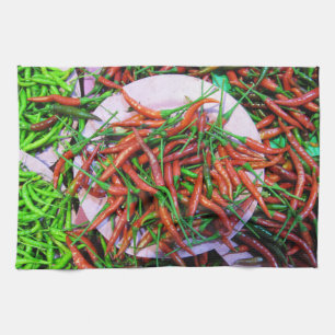 Bird's Eye Chilli Peppers Tea Towel