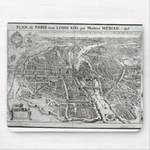 Bird's Eye Plan of Paris, 1615 Mouse Pad