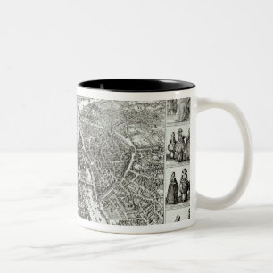 Bird's Eye Plan of Paris, 1615 Two-Tone Coffee Mug
