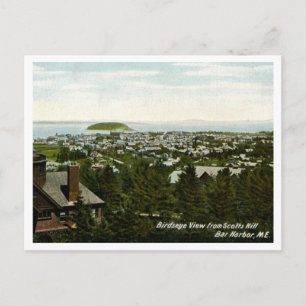 Bird's Eye View Bar Harbour Maine Vintage Postcard
