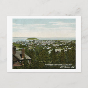 Bird's Eye View Bar Harbour Maine Vintage Postcard