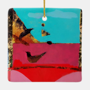 Birds Eye View Ceramic Ornament