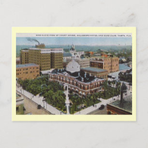 Bird's Eye View Court House, Tampa Florida Vintage Postcard