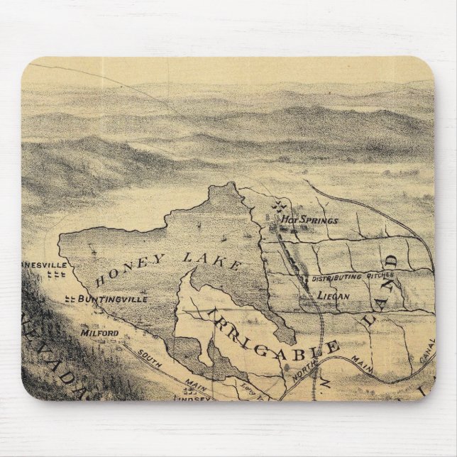 Bird's eye view, Honey Lake Valley Mouse Pad (Front)