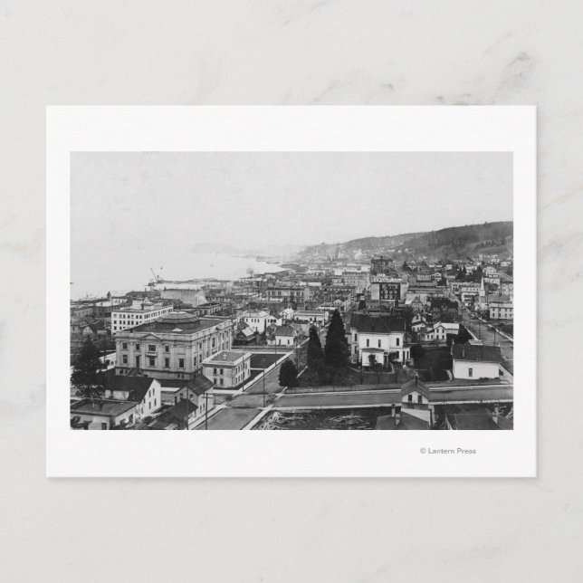 Bird's Eye View of Astoria, OR Photograph Postcard (Front)