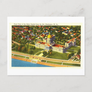 Bird's-Eye View of Capitol in Chaleston, W.V. Postcard