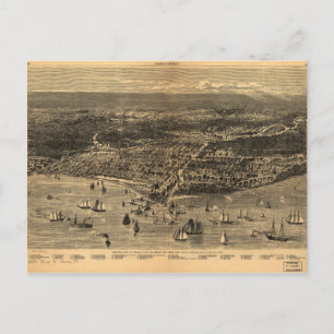 Bird's-Eye-View Of Chicago Before The Great Fire Postcard