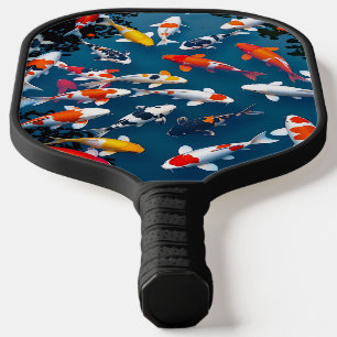 Bird's Eye View of Colourful Koi Fish Pond Pickleball Paddle
