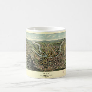 Bird's eye view of Cumberland Maryland (1906) Coffee Mug