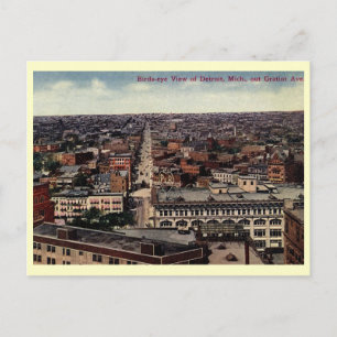 Bird's Eye View of Detroit c1915 Vintage Postcard