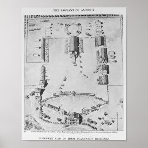Bird's-eye view of ideal plantation buildings poster