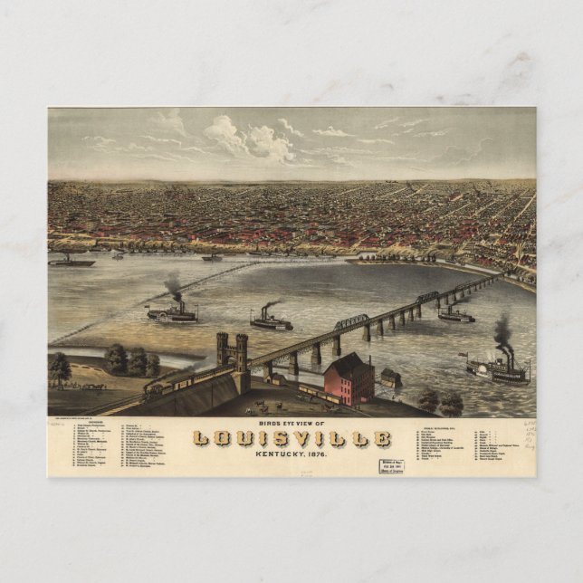 Birds Eye View of Louisville Postcard (Front)