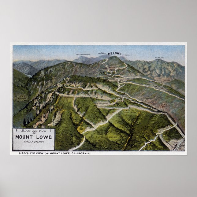 Bird's Eye View of Mountain Poster (Front)