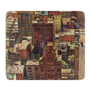 Bird's-Eye View of New York City by John Falter Cutting Board