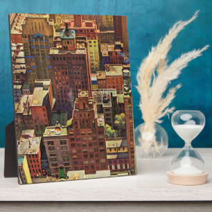 Bird's-Eye View of New York City by John Falter Plaque