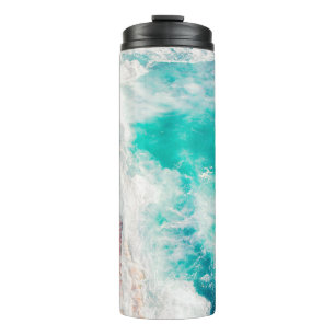 Bird's eye view of ocean waves thermal tumbler