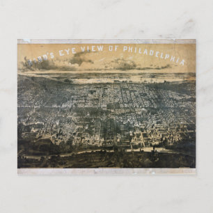 Bird's eye view of Philadelphia Pennsylvania 1868 Postcard
