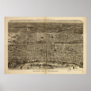 Bird's eye view of Philadelphia Pennsylvania 1872 Poster